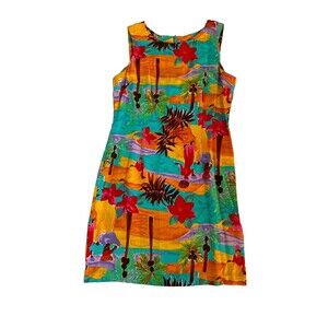 Vintage Carol Anderson Tank Dress Beach Theme Bright‎ Colors Size 12 Unique
